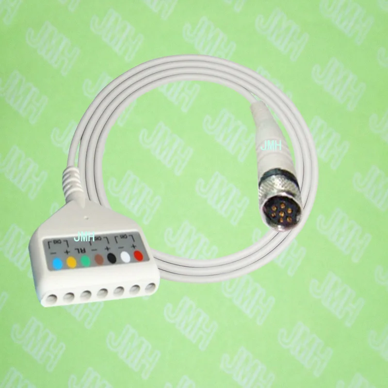 

Compatible with GE 8000,8200,8500,Seer Holter Recorder 151 ECG Machine the 409106-002,DIN 7-lead Rozinn holter trunk cable,AHA.