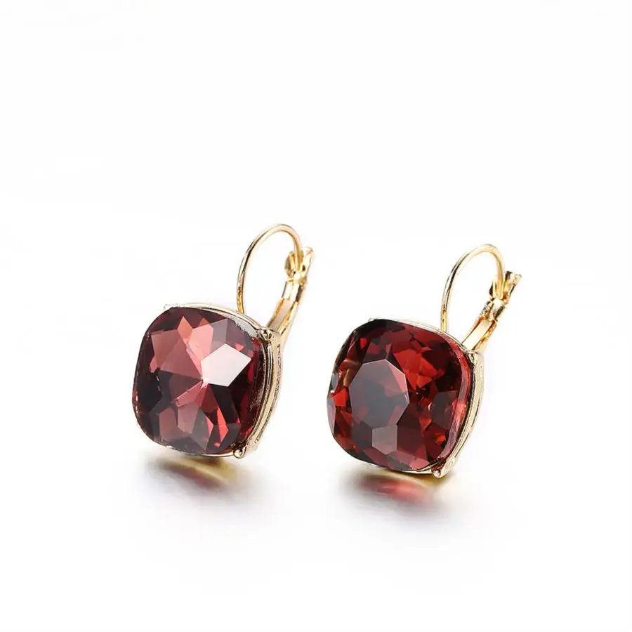 OSHUER HOT Sale Fashion Big Classic Gold-color Earrings For Women Brand Romantic Crystal Drop Earrings Fashion Jewelry