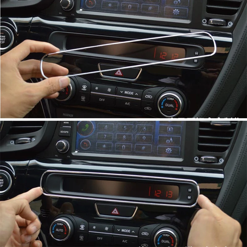 Car Interior Mouldings Accessories For Kia K5 Optima  2014 2015 Car Air Conditioning Screen Decoration Frame Car Stying 1 Pc