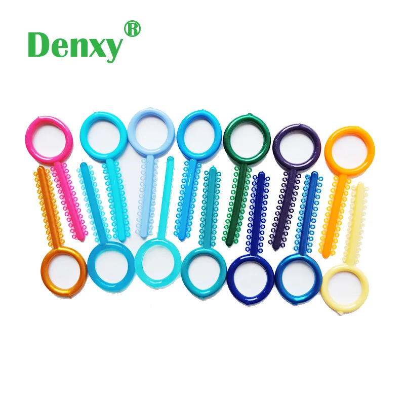 Denxy 5bag Dental Ligature Tie Orthodontic Elastic Rubber Bands Oring tie O ring Dental Elastic Orthodontic Bracket Dental