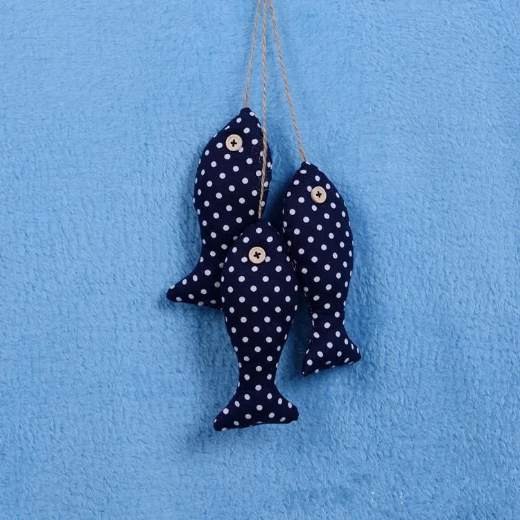 3pcs/lot Mediterranean Creative Handmade Cloth Set Fish Small Fish String Decoration Pendant Wall Art Hanging Decoration MP 010