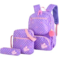 2018 School Bags For Girls Kids School Backpack 3pcs/set Printing Schoolbags Backpacks Mochila Infantil Orthopedic Schoolbag