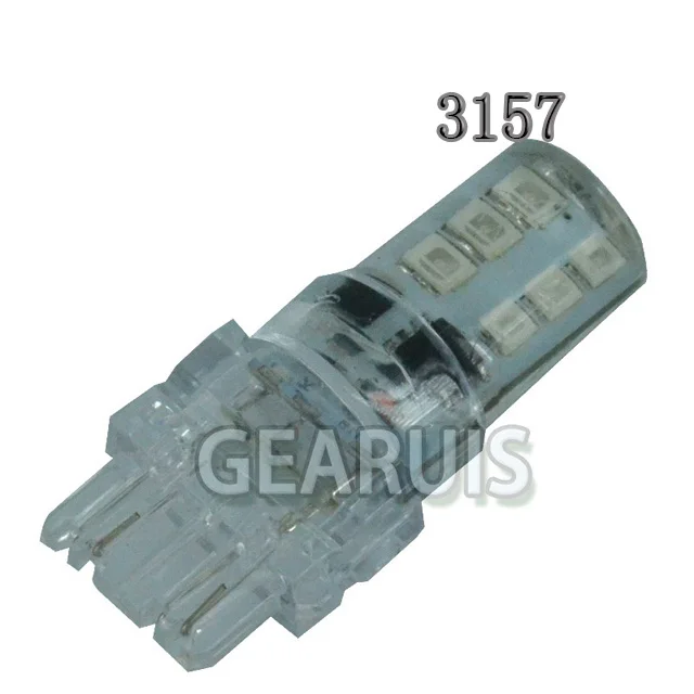 10pcs T25 3157 T20 7443 Strobe flash Blink 12 SMD 2835 LED Silicone reverse lights brake light Parking bulb 12V White red blue
