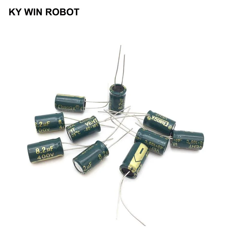 10 sztuk 8.2uF 400V 105C kondensator elektrolityczny 400V 8.2UF 8x12mm aluminiowy kondensator elektrolityczny