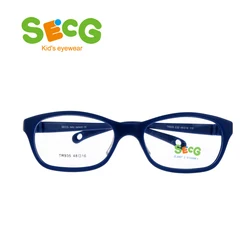 SECG Round Big Kids Frame Flexible Soft Optical Glasses Frame Comfortable Nose Pads Rubber Strap Spectacle Eyeglasses Lunettes
