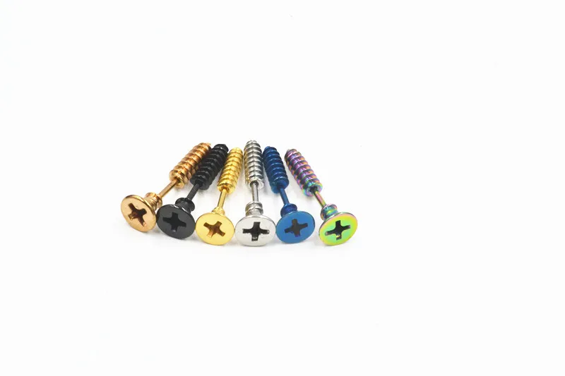 50pcs Fashion Unisex Stainless Steel Screw Ear Stud Earrings Fake Ear Taper PUNK Style Body Jewelry