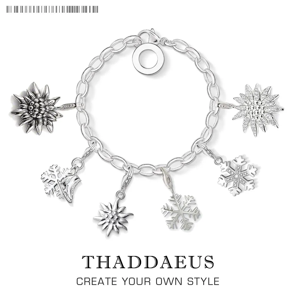 Magic Edelweiss Charm Pendants Drop Shipping European Style  Classic Fit Bracelet For Europe Women