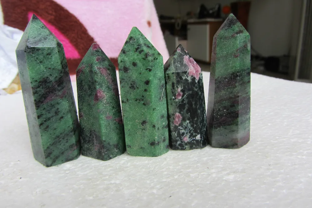 

222.2g NATURAL Epidote & Ruby WAND POINT HEALING