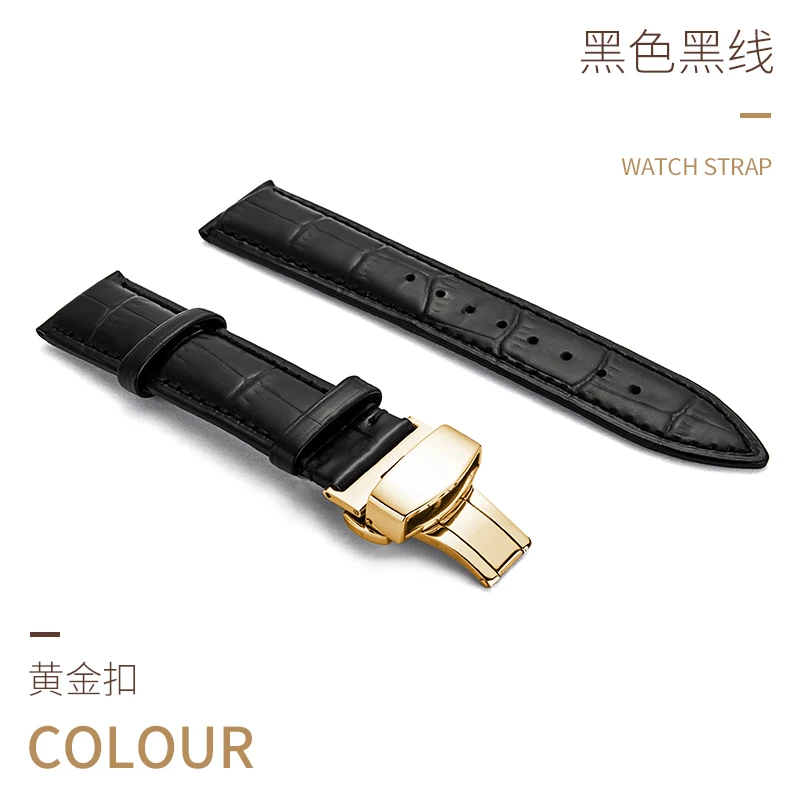 Watchband 18mm 19mm 20mm 21mm 22mm 24mm Soft Calf Genuine Leather Premium Watch Strap Alligator Grain Watch Band Tissot Seiko