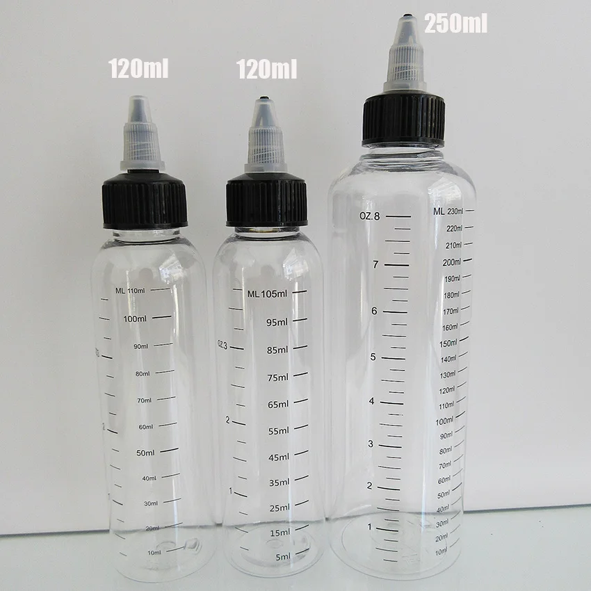 10pcsPlastic Empty Dropper Bottle PET transparent Liquid Bottle with Graduation,Silk Printing Scale twist cap,Skincare Water