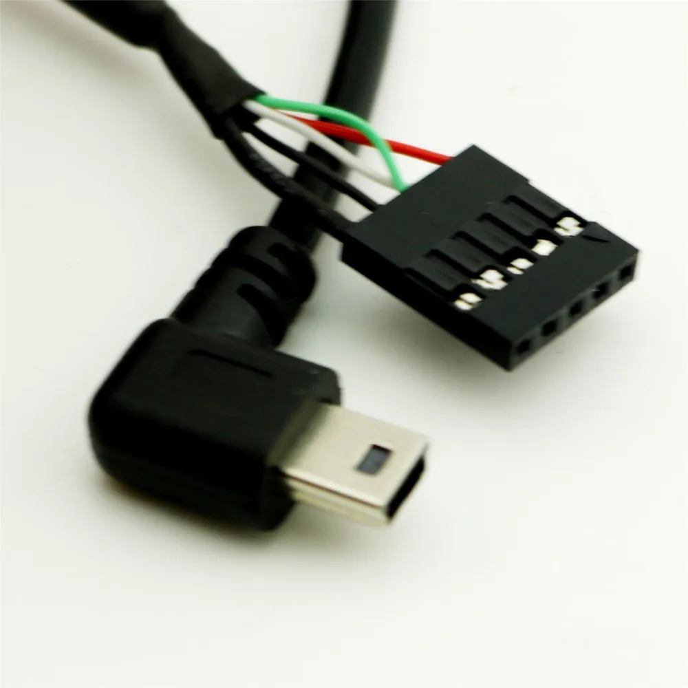 1pcs Mini USB Male Left Angle to Dupont 5 Pin Female Header Motherboard Cable 50cm/1.5ft