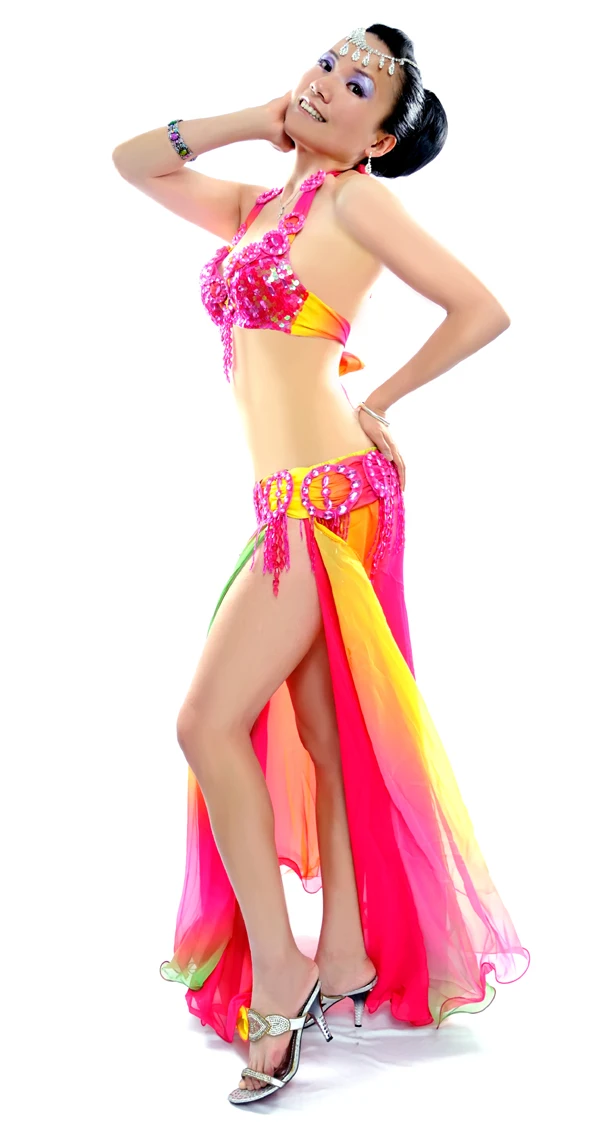 Tänzerin bauchtanz outfit set frauen Multicolor bauchtanz kostüm Leistung tragen bauchtanz kleidung bauchtanz bh rock