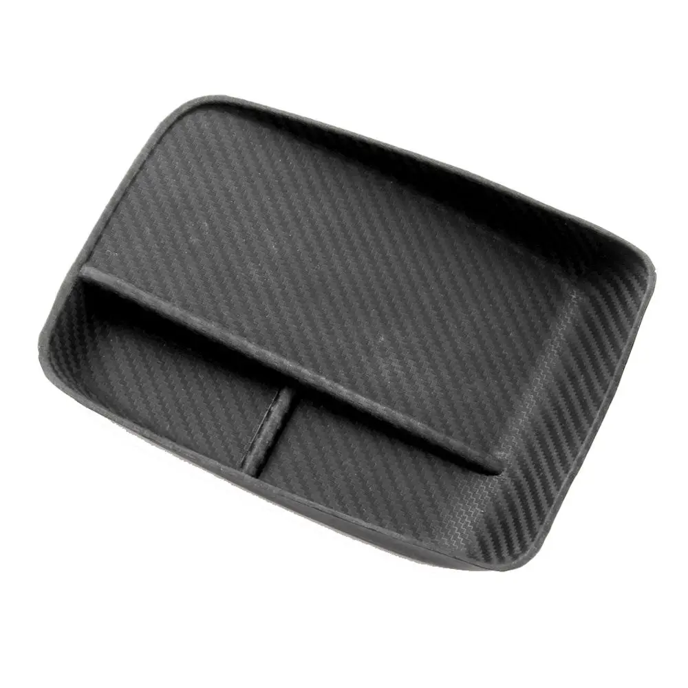 Carbon Fiber Style Center Armrest Box Storage for Toyota Prius XW50 2015 Silicone Console Tray Storage Car Interior Accessories