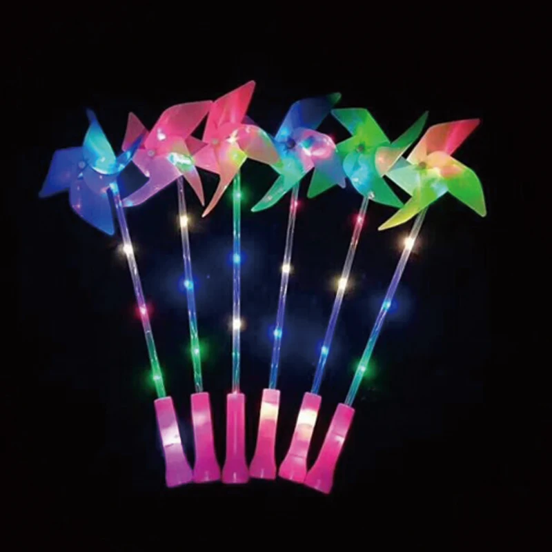 

birthday party decorations kids Windmills Flashing Light Up LED And Music Rainbow Spinning Windmill Glows Toys Kids best Gift