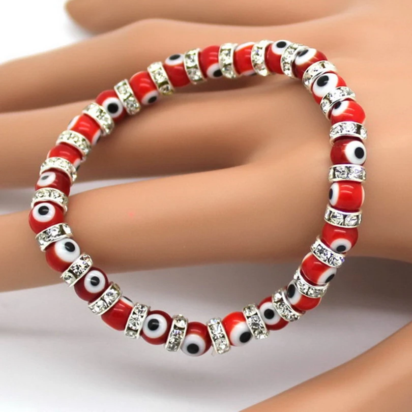 XQNI Hot Trendy Good Gift New Fashion Evil Eye Charm Men\'s Bracelets Popular Bangles Mini Strand Beads Bracelets Women Jewelry