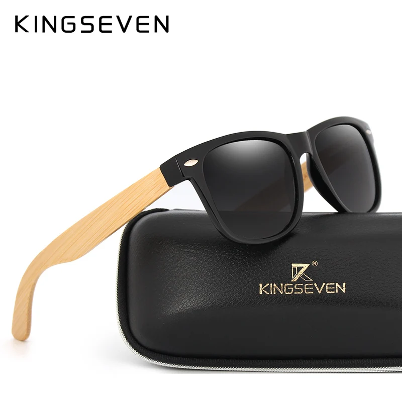 

KINGSEVEN New Fashion Bamboo Men Sunglasses Retro Vintage Women Wood Sun Glasses UV400 Eyewear Gafas De Sol Handmade