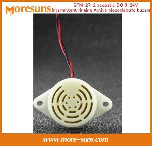 

Fast Free Ship 10pcs High decibels alarm SFM-27-2 acoustic DC 3-24V Intermittent ringing Active piezoelectric buzzer