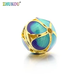 11mm Brass Cubic Zirconia Round Beads for DIY Jewelry Accessories Making, Hole: 1.5mm, Model: MZ1