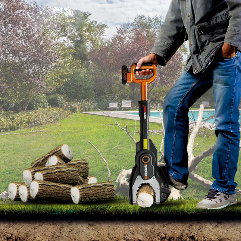 Elektrische Kettensäge 20V Lithium-Batterie Home Freizeit Gartenarbeit Power Werkzeuge WG329E