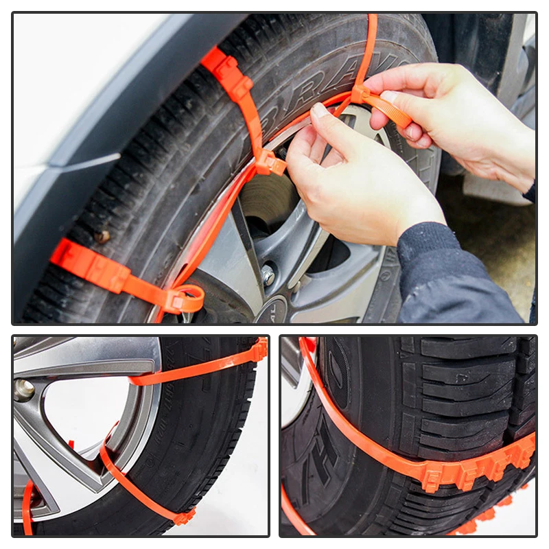 LENTAI Car Mini Plastic Winter Tyres wheels Snow Chains For Toyota C-Hr Corolla Seat Leon Ford Focus 2 Fiesta Ranger Mazda 3 6