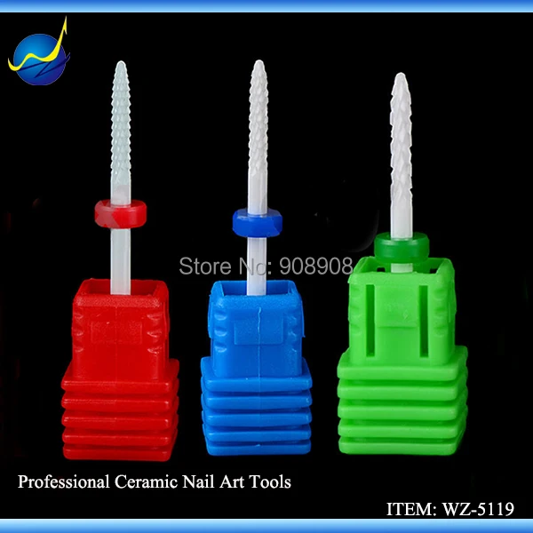 NEW High Quality Ceramic Nail Drill Bits Small Flame For Electric Nails Drills Manicure Machine Pedicure NailPolishing Cleaning