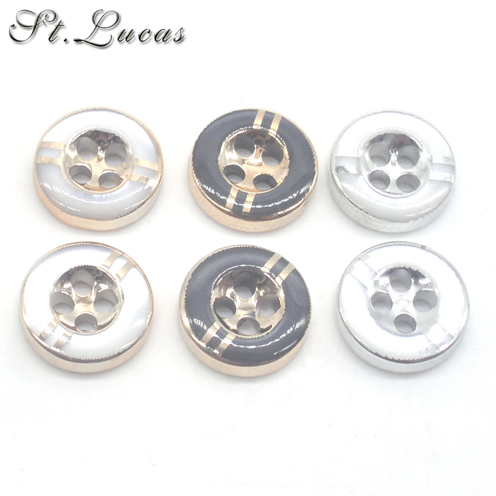 New 30pcs/lot 12mm gold silver black small round sewing Button for women cloth T-shirt sewing garment accessory scrapbooking DIY