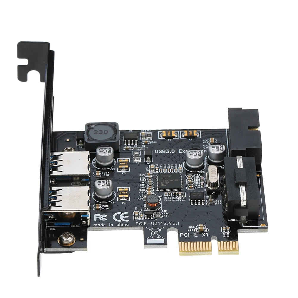 STW PCI-E to USB 3.0 2-Port PCI Express Card Mini PCI-E USB 3.0 Hub Controller Adapter with Internal USB 3.0 19-Pin Connector