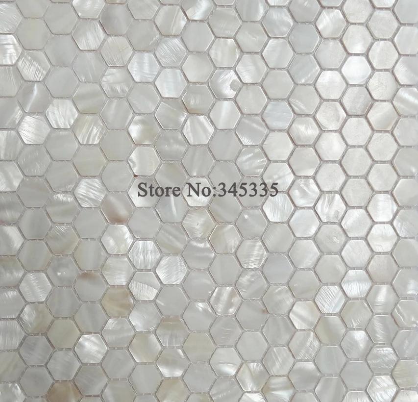 

11PCS White hexagon shell mosaic tile mother of pearl kitchen shower wallpaper bathroom backsplash tiles