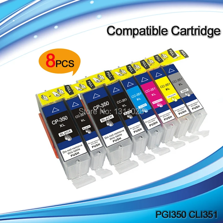 INK WAY   8 Pack bci-350 bci-351 compatible inkjet cartridges for PIXUS MG6330 ,2BK+1 SET ,free shipping