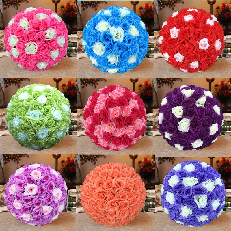 New 20cm Wedding Flower Ball Table Centerpiece Decoration Artificial Silk Rose Pomander Wedding Flowers Arrangement flower ball