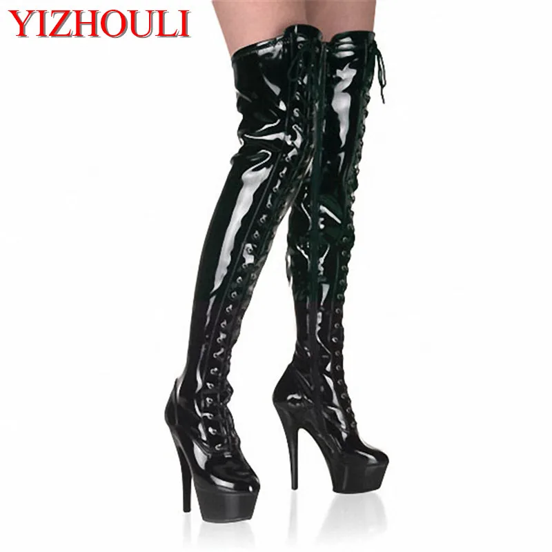 6 inches of sexy female gladiators thigh high boots fine platform striptease nightclub with 15 cm high heels boots boots