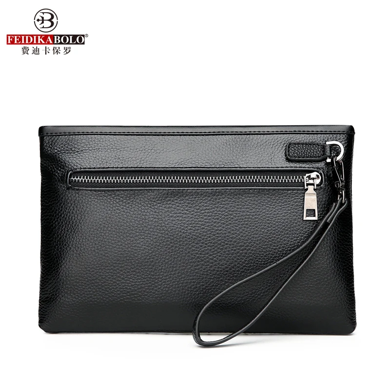 Feidikabolo Genuine Leather Men's Wallets Cow Leather Clutch Fashion Casual Male Envelope Bag Large Capacity Men Business Purses