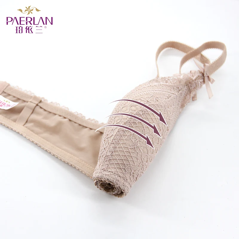 PAERLAN-Push Up sin costuras de pecho pequeño para mujer, sujetador Floral de encaje Sexy, ropa interior retráctil sin aros, parte superior ajustable, Copa 3/4