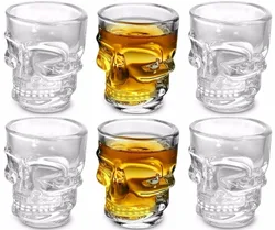 6PCS 45ml Skull Shot Glasses, Set of 6, 1.5 oz, Clear