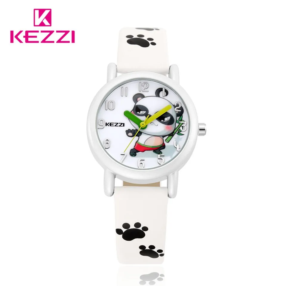 Bonito reloj de princesa para niños, accesorio de muñeca de cuarzo con diseño de Panda, de dibujos animados, a la moda, con correa de PU