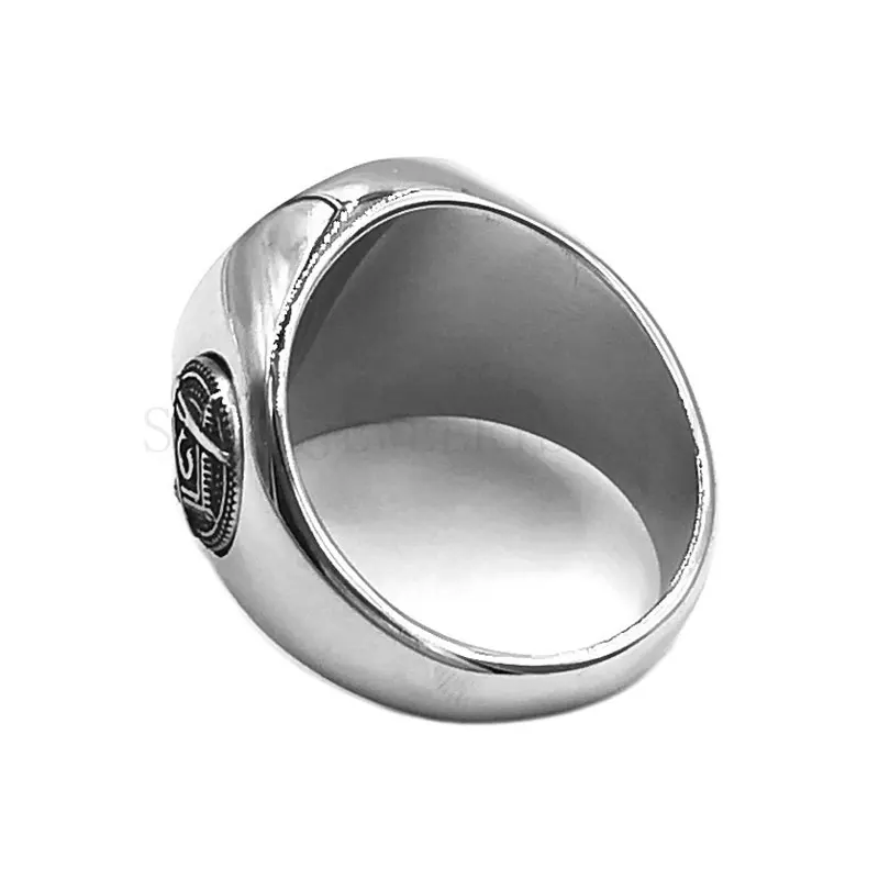 Classic Masonic Ring Stainless Steel Freemasonry Compass Masonic Motor Biker Ring Mens Women Ring Wholesale 831B