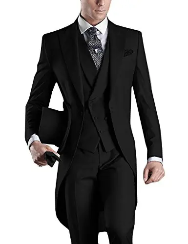 Custom Made Tailcoat Men Suit Classic White Groom Tuxedos Blazer Men Wedding Dinner Party Suits Bridegroom (Jacket+ Pant+Vest)