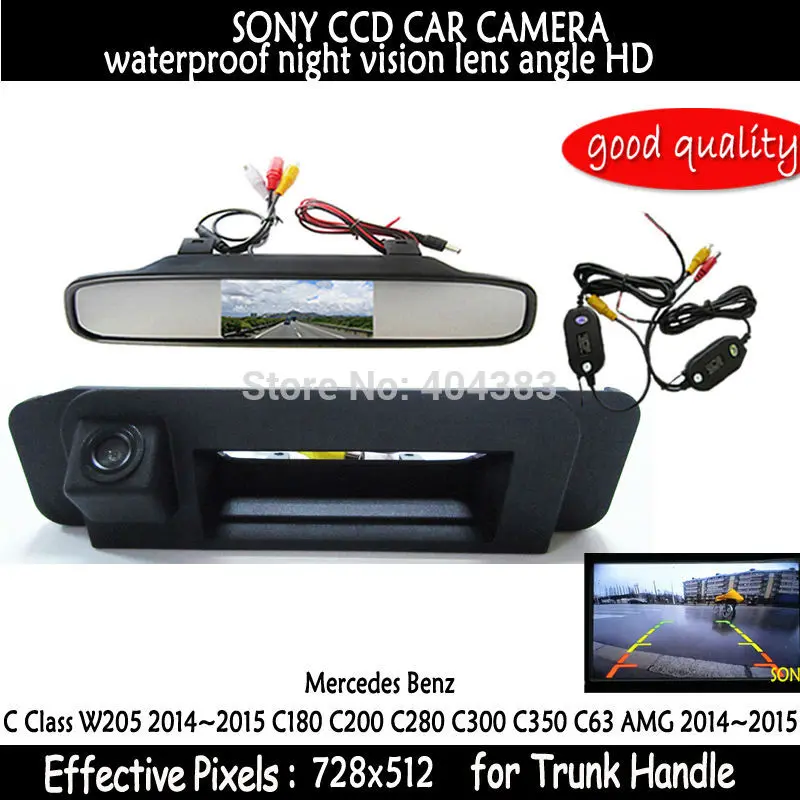 

For Mercedes Benz C180 C200 C280 C300 C350 C63 AMG Car wireless Rear View Camera Reverse Camera sony Trunk handle with monitor