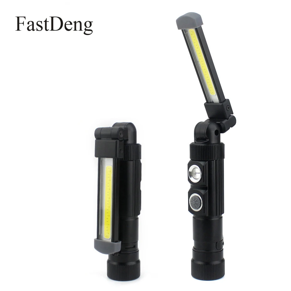 

COB LED Work Inspection Light 5 modes USB Rechargeable Flashlight Magnetic Hanging LED Torch Lanterna Lamp Built in Battery