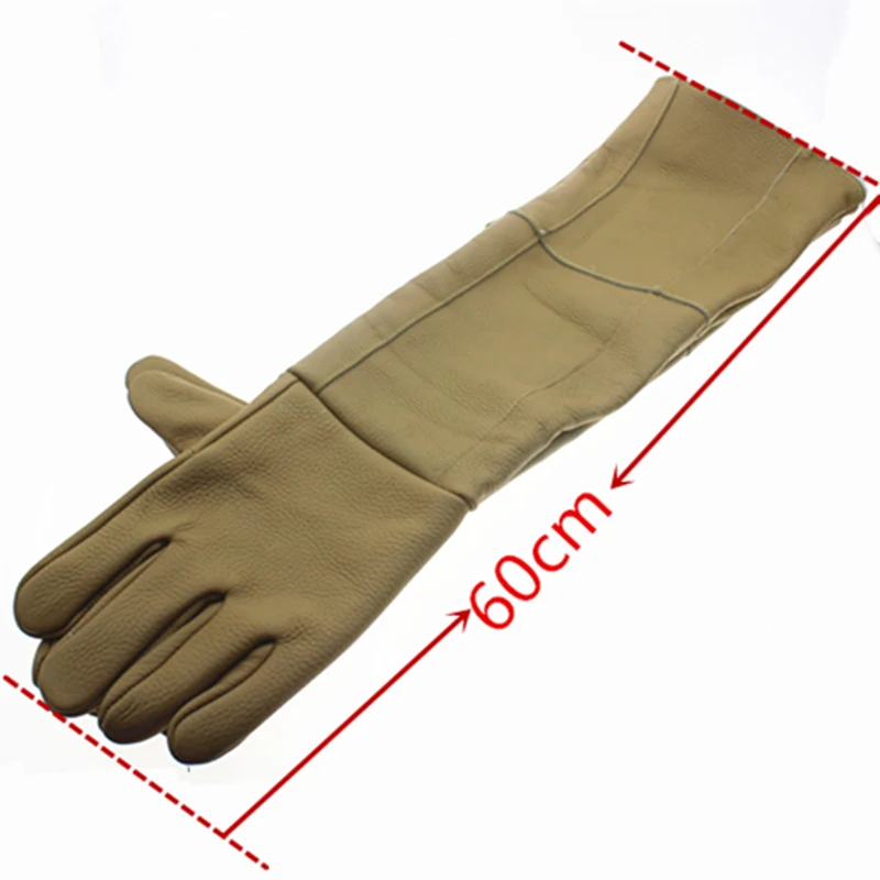 Anti bite gloves 60cm safety long gloves,one layer thick Cowhide gloves for catch animal like dog,cat,reptile,snake Pets