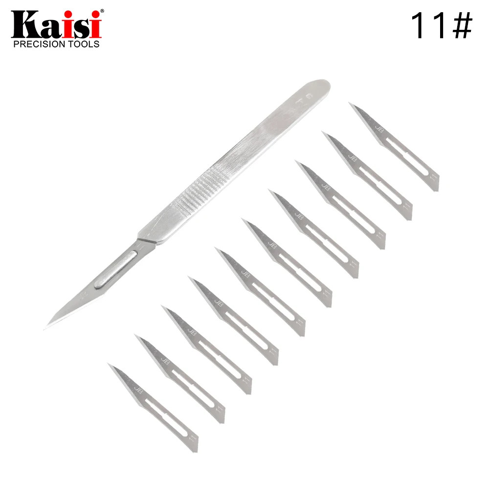 Carbon Steel Surgical Scalpel Knives 11# 23# With Metal Handle Scalpel DIY Cutting Tool PCB Repair Engraving Craft Knife