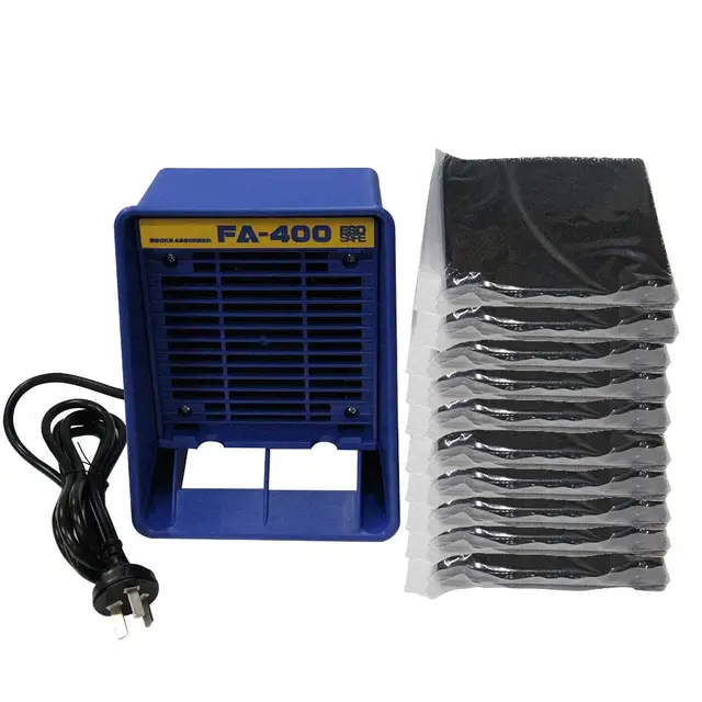 220 V/110 V 400 lutownica pochłaniacz dymu ESD odciąg dymu przyrząd do palenia, z 10 szt. Bezpłatna gąbka filtrująca z węglem aktywnym