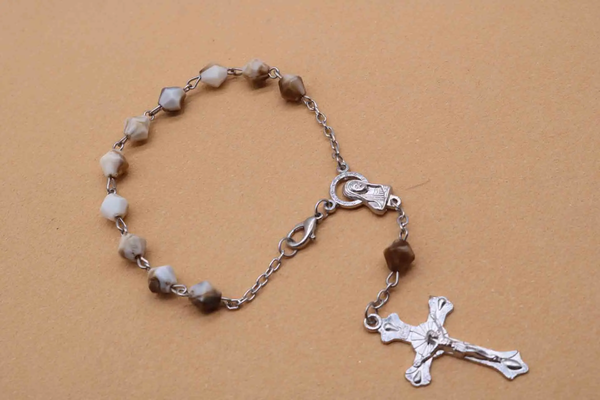 TZK Catholic Charm Rosary Virgin Mary Prayer Blessing Rosary Bracelet, Fashion Christ Jesus Casual Bracelet