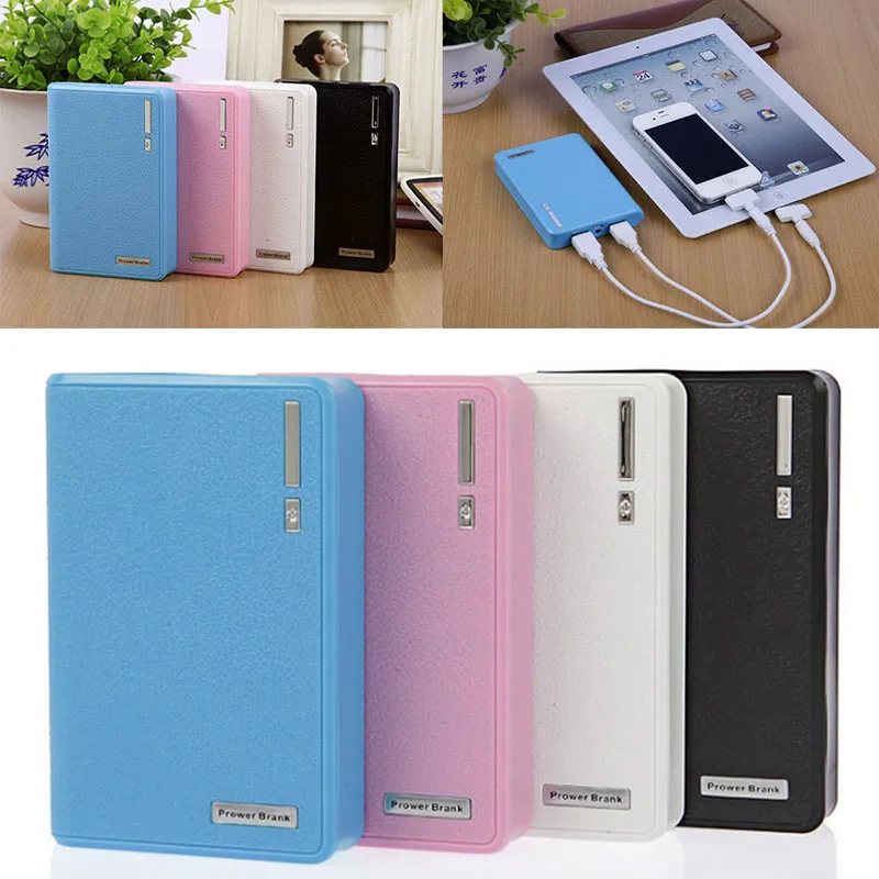 1 PC Dual USB Power Bank 4x 18650 External Backup Battery Charger Box Case For Phone