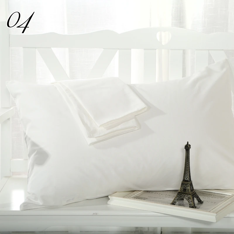 2PCS Pillow Case 70*70 50*70 50*75 Solid Pillowcase Decorative Pillow Cover Bedding for Hotel Wedding White