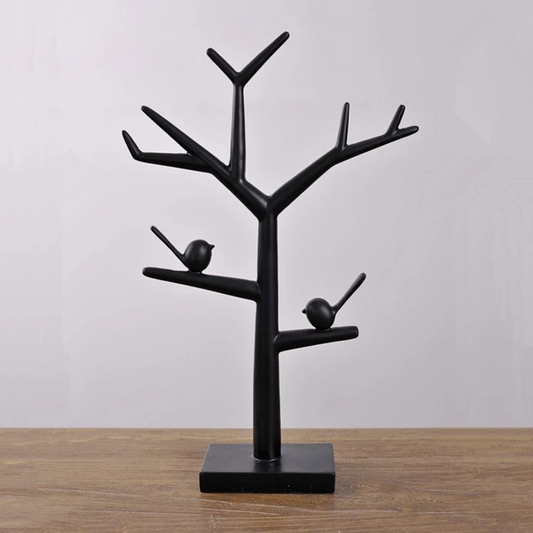 American modern minimalist classic black bird ornaments jewelry frame station branches creative display window display rack