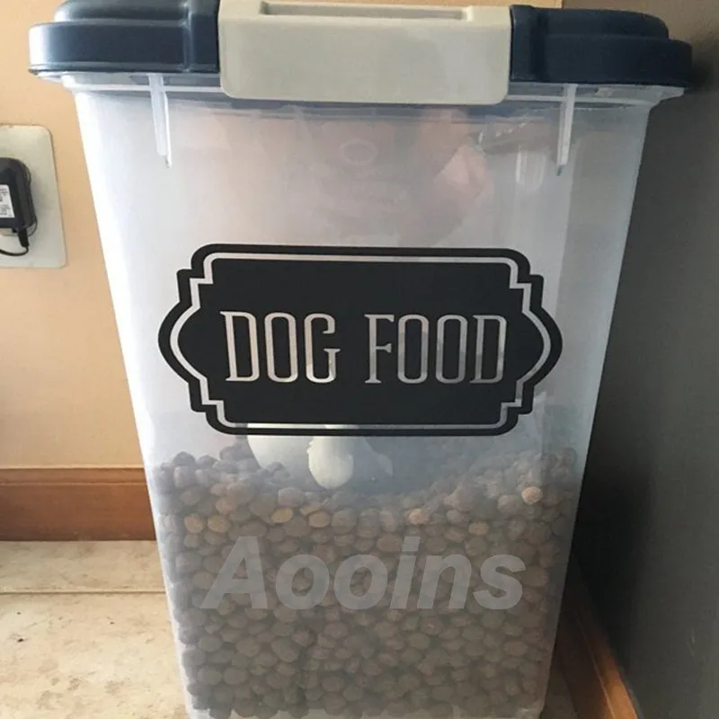 Dog Food Decal Pet Food Canister Vinyl Sticker Label Decor , Dog Dry Food Container Sign Vinyl Art Sticker Decals Decoration