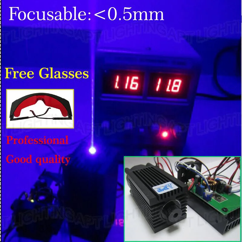 

High-power laser engraving machine module 2000mw/2w blue 450nm laser head with TTL / PWM glasses