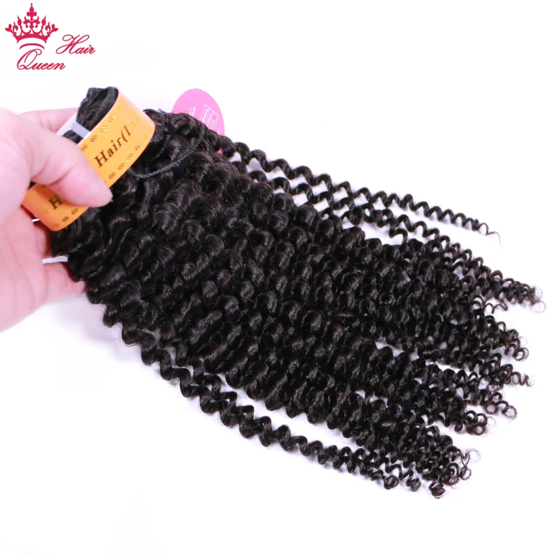 Queen Hair Products Indian Kinky Curly Extensions Human Hair Weaving Bundles Natural Color 1/3/4 Piece Virgin Raw Hair Extension