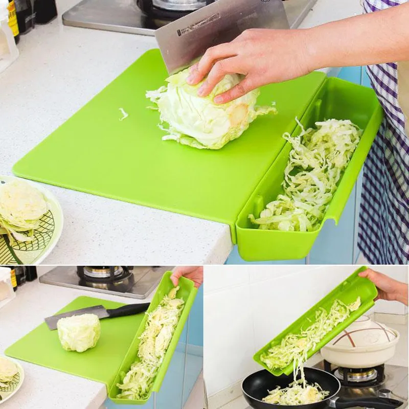 

2 in 1 Kitchen Foldable Chopping Board Creative Non-slip Folding Cutting Board Camping Antibacteria Chopping Board Cooking Mat